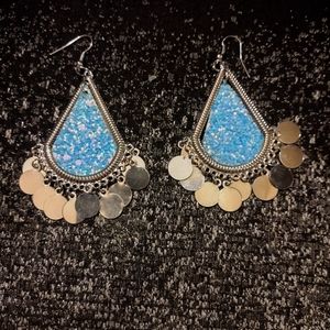 Cute fabric sparkling earrings